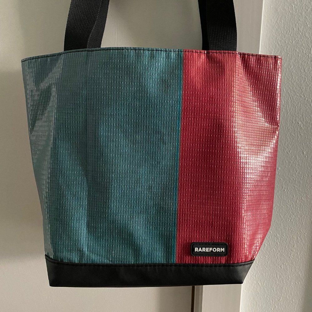 Rareform Mini Blake Tote in dark red & deep teal